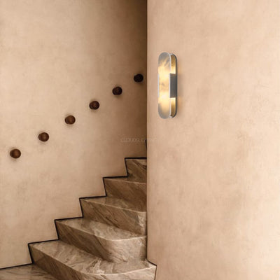 Modern Oval Alabaster Wall Sconce