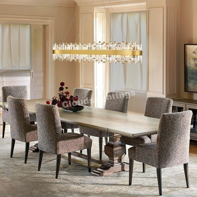 Modern Rectangular Crystal Chandelier 52"L