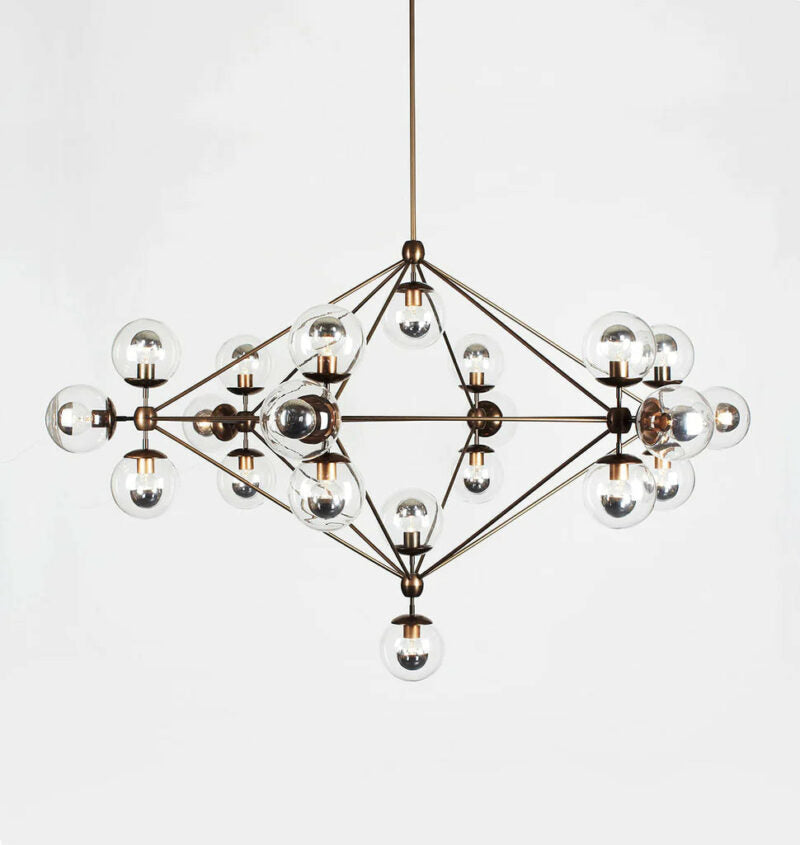 Mono Chandelier -Hexagon  21 Glass  Ball