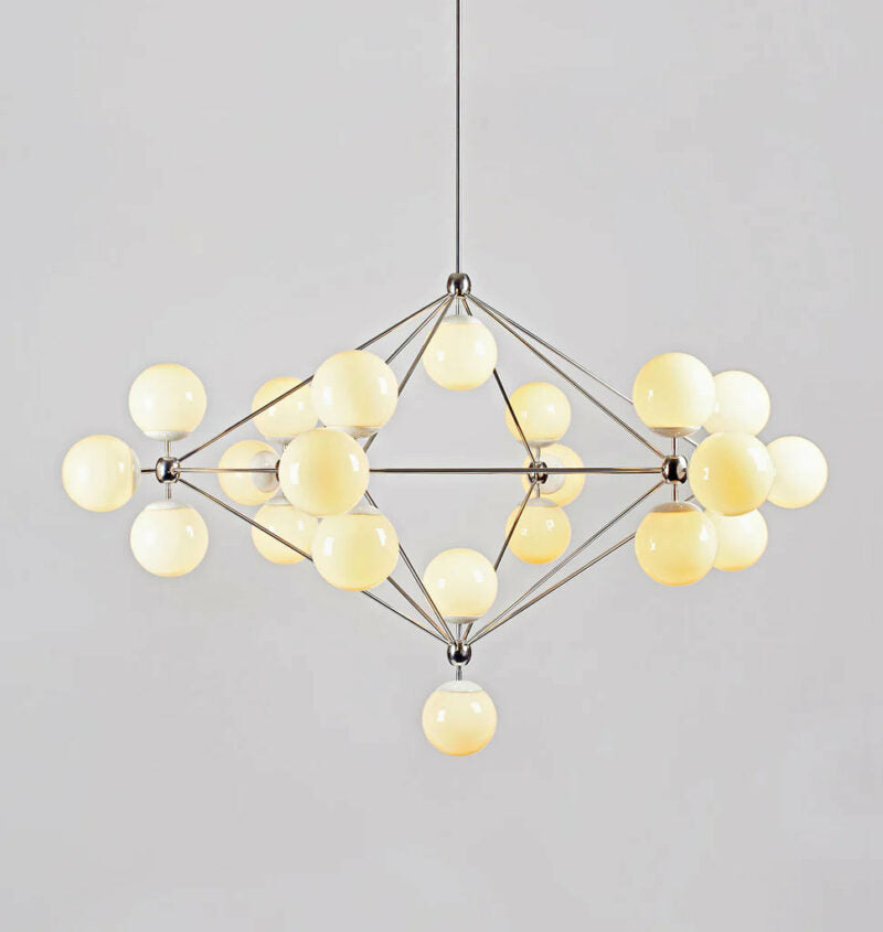 Mono Chandelier -Hexagon  21 Glass  Ball