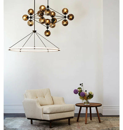 Mono Chandelier -Quadrilateral  15 Glass  Ball