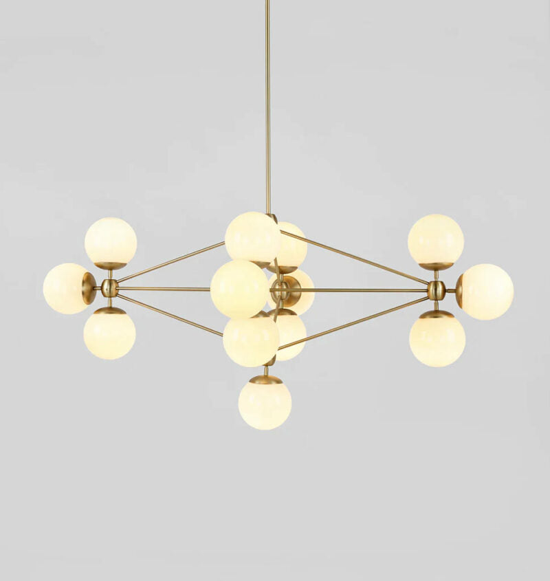 Mono Chandelier -Square 13  Glass  Ball