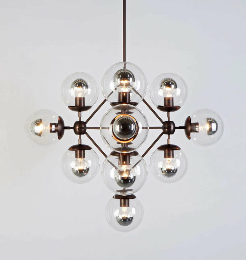 Mono Chandelier -Square 13  Glass  Ball