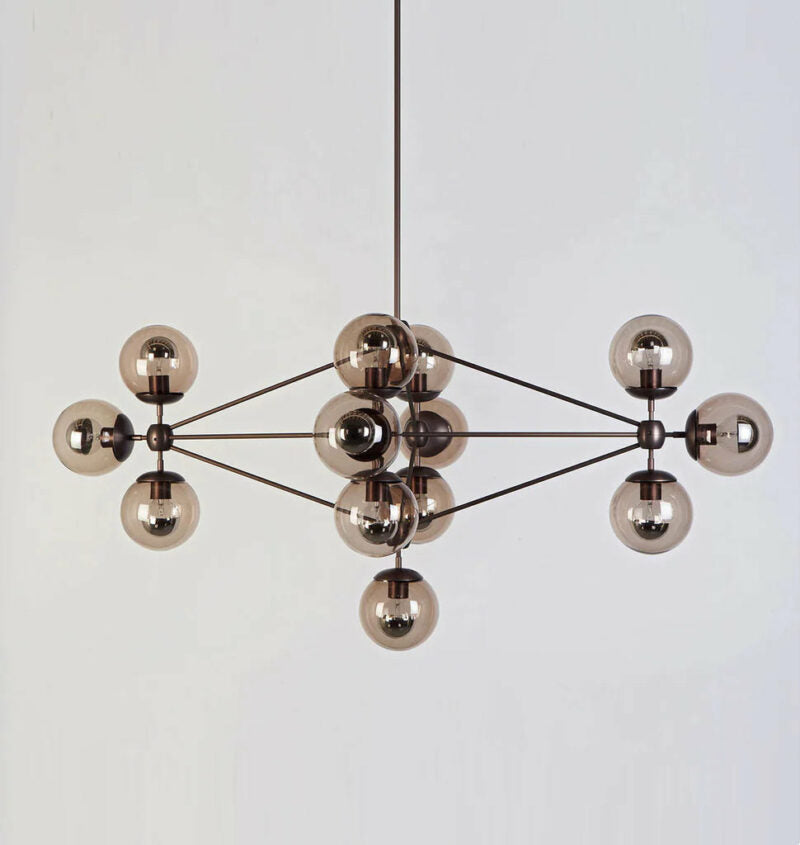 Mono Chandelier -Square 13  Glass  Ball