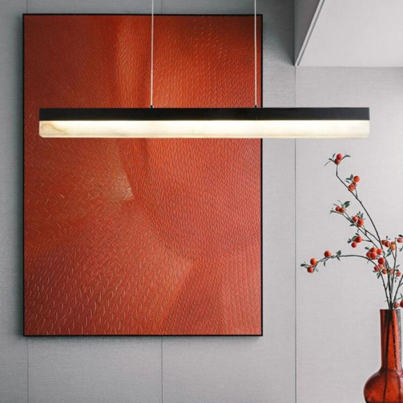 Alabaster Rectus  Linear Tube Pendant Light