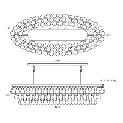 Robert Glass Oval  Linear Chandelier