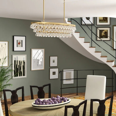 Robert Glass Oval  Linear Chandelier