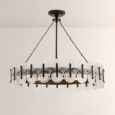 Rondel Glass Chandelier 31“D