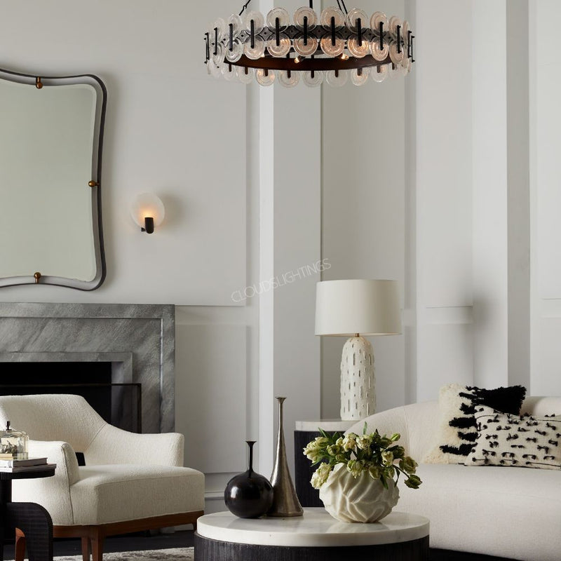Rondel Glass Chandelier 31“D