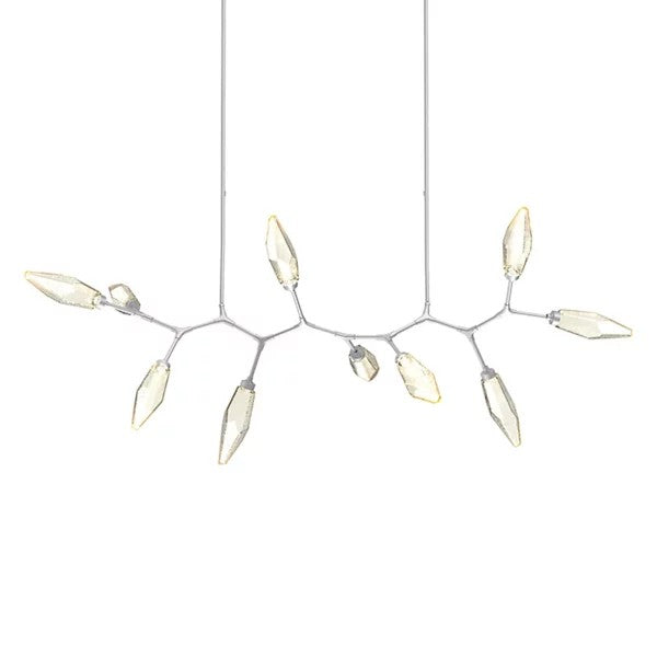 Rosy Crystal Modern Branch LED Linear Chandelier