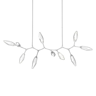 Rosy Crystal Modern Branch LED Linear Chandelier