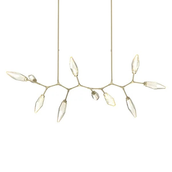 Rosy Crystal Modern Branch LED Linear Chandelier