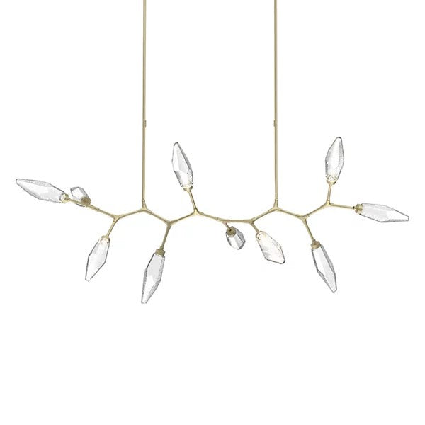 Rosy Crystal Modern Branch LED Linear Chandelier