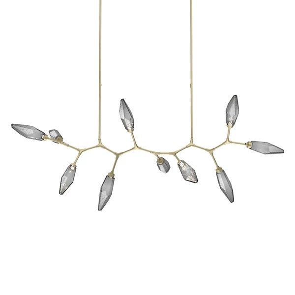 Rosy Crystal Modern Branch LED Linear Chandelier