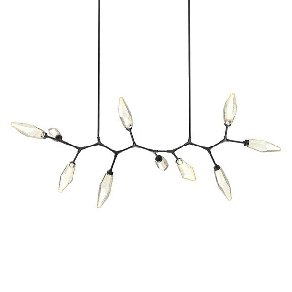 Rosy Crystal Modern Branch LED Linear Chandelier