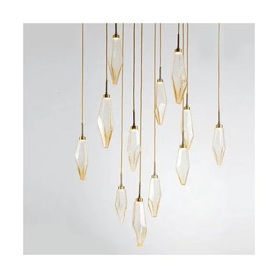 Rosy Crystal Square Chandelier