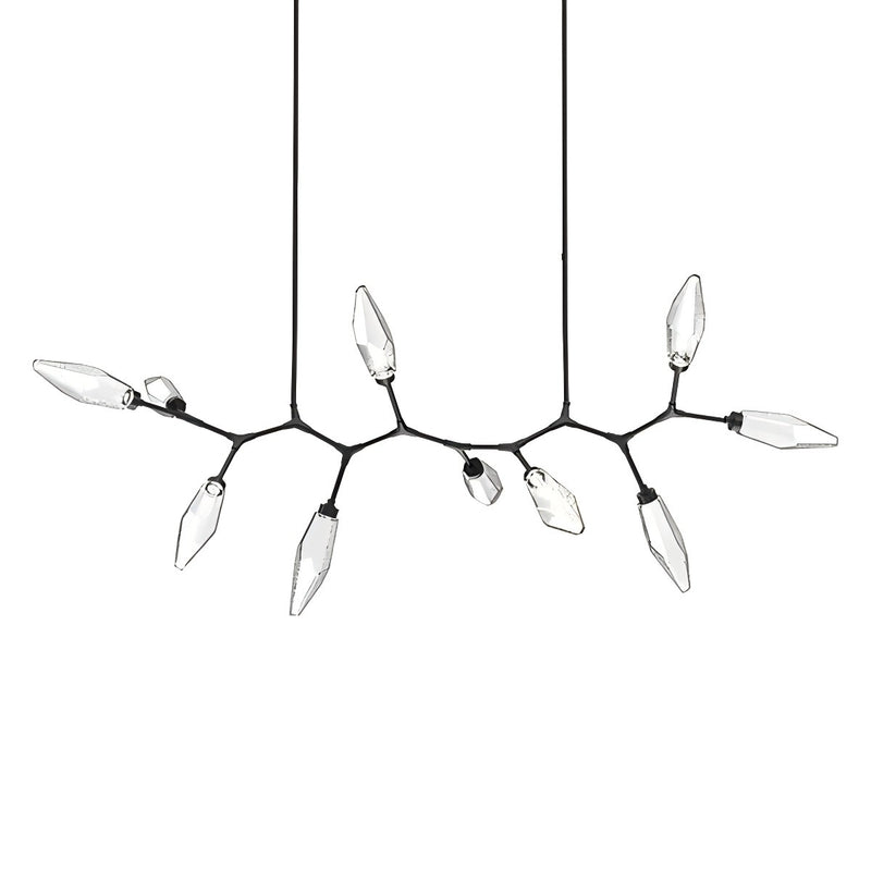 Rosy Crystal Modern Branch LED Linear Chandelier