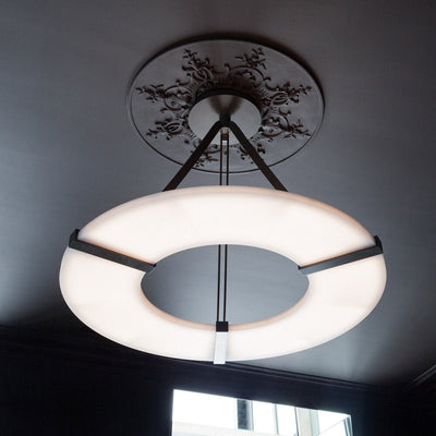 Alabaster Round Plate Ceiling Chandelier