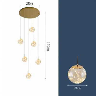 Satr Ball Crystal Staircase Chandelier