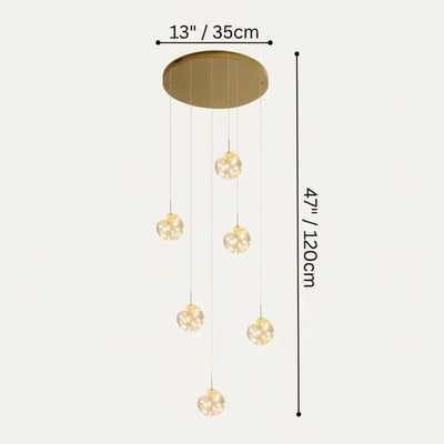 Satr Ball Crystal Staircase Chandelier