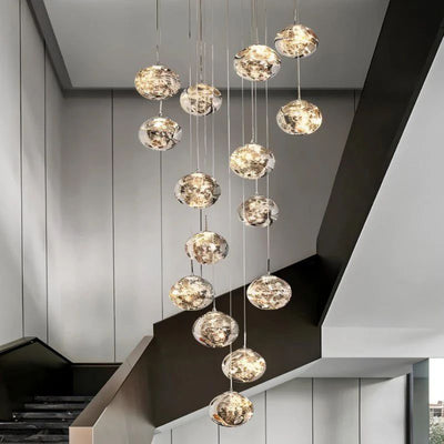 Satr Ball Crystal Staircase Chandelier