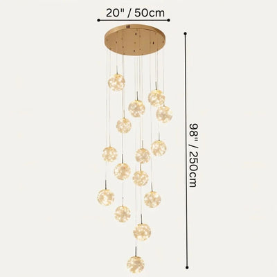 Satr Ball Crystal Staircase Chandelier