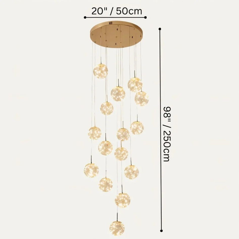 Satr Ball Crystal Staircase Chandelier