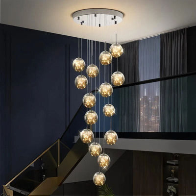 Satr Ball Crystal Staircase Chandelier