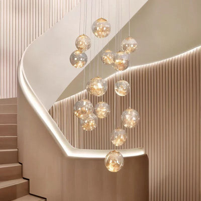 Satr Ball Crystal Staircase Chandelier