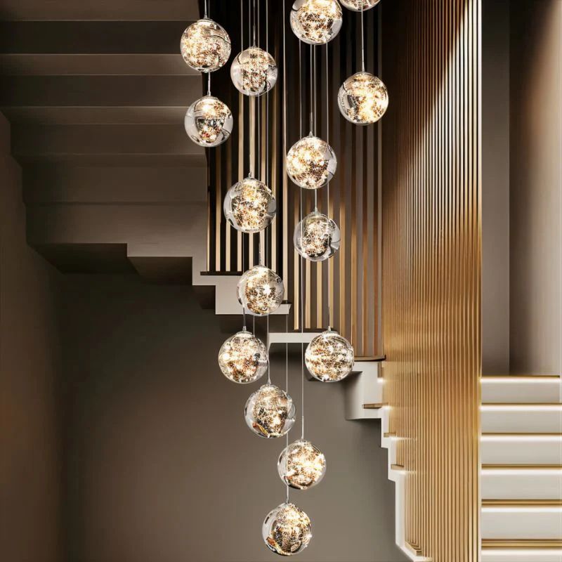 Satr Ball Crystal Staircase Chandelier