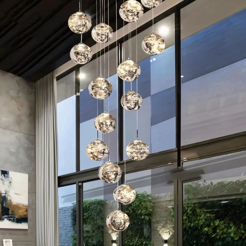 Satr Ball Crystal Staircase Chandelier