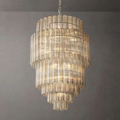 Serena  Round Glass Tube Chandelier