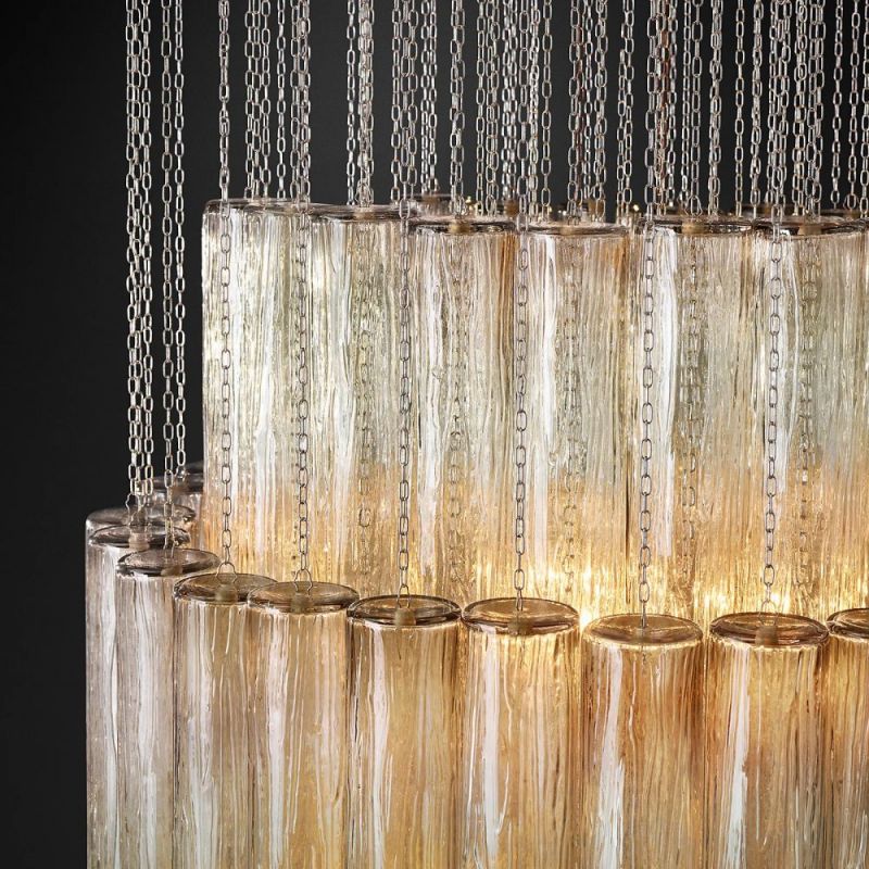 Serena  Round Glass Tube Chandelier