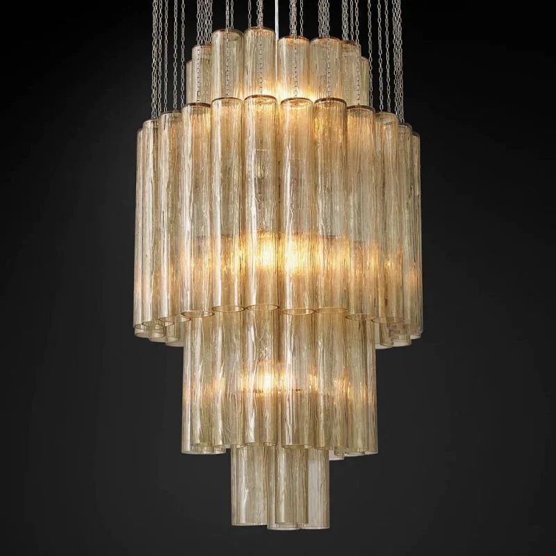 Serena  Round Glass Tube Chandelier