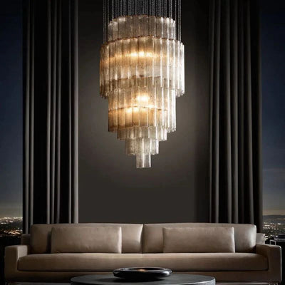 Serena  Round Glass Tube Chandelier