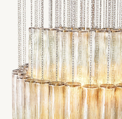 Serena  Round Glass Tube Chandelier