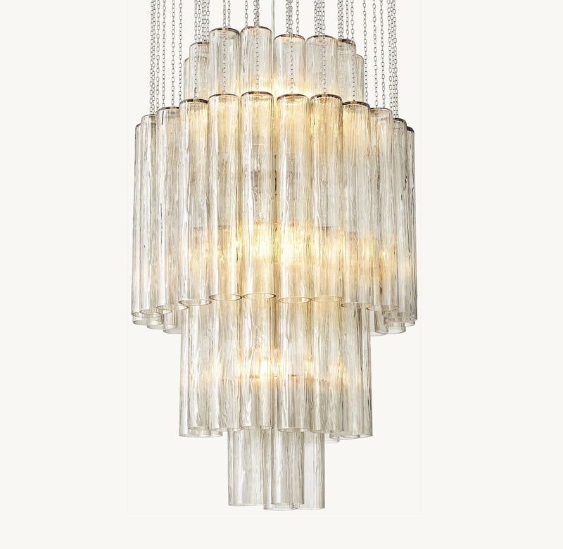 Serena  Round Glass Tube Chandelier