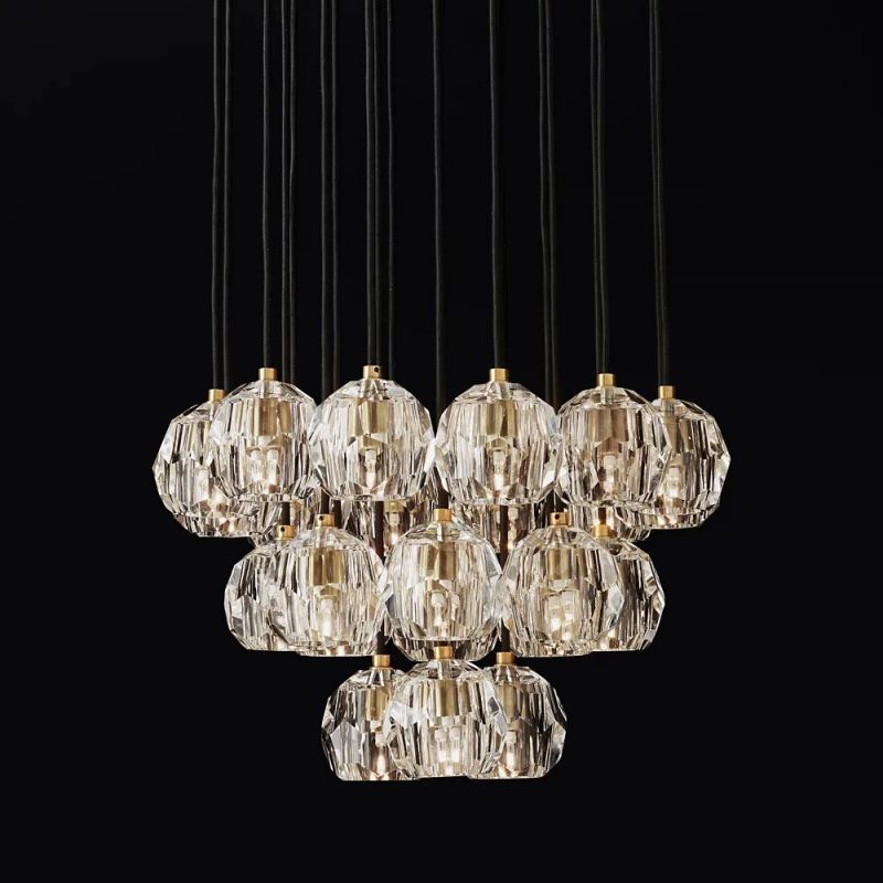 Kristina Series Glass Chandelier 24"Cluster