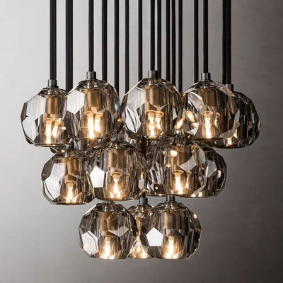 Kristina Series Glass Chandelier 19" Cluster