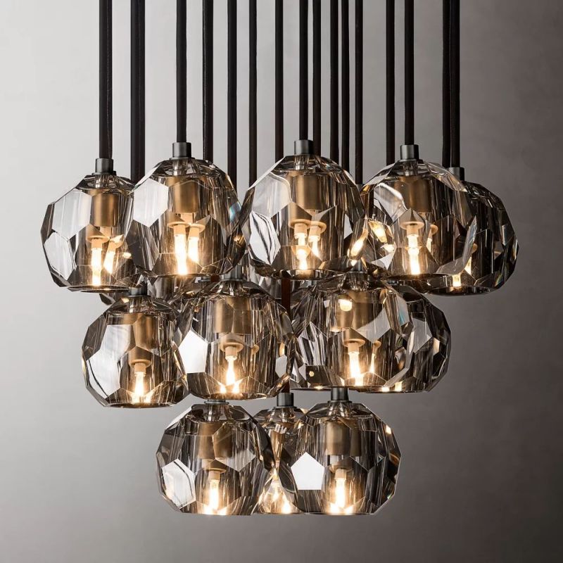 Kristina Series Glass Chandelier 19" Cluster