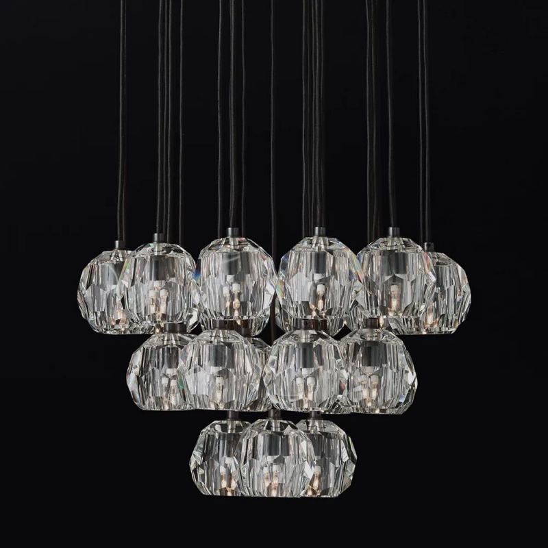 Kristina Series Glass Chandelier 24"Cluster