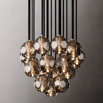 Kristina Series Glass Chandelier 19" Cluster