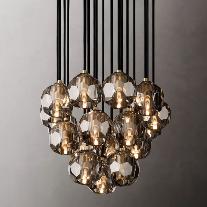 Kristina Series Glass Chandelier 19" Cluster