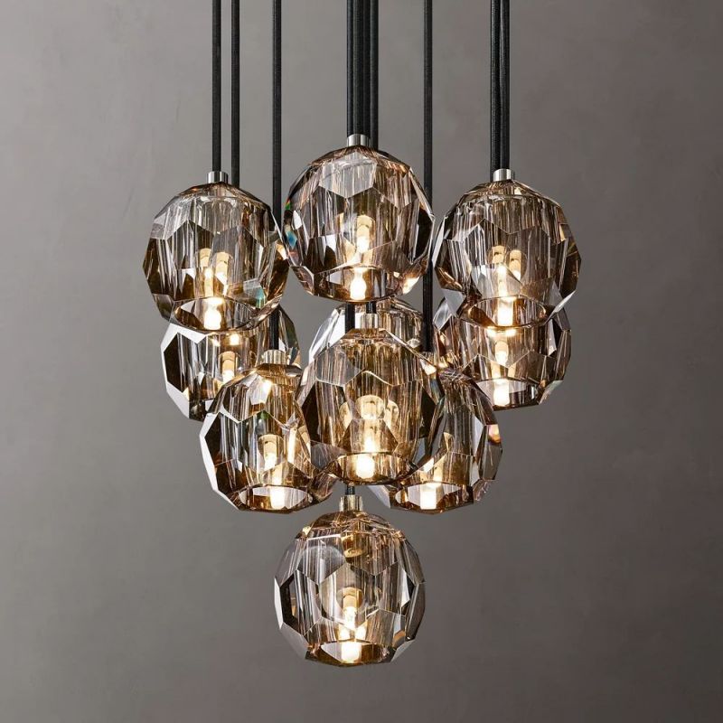 Kristina Series Glass Chandelier 14" Cluster