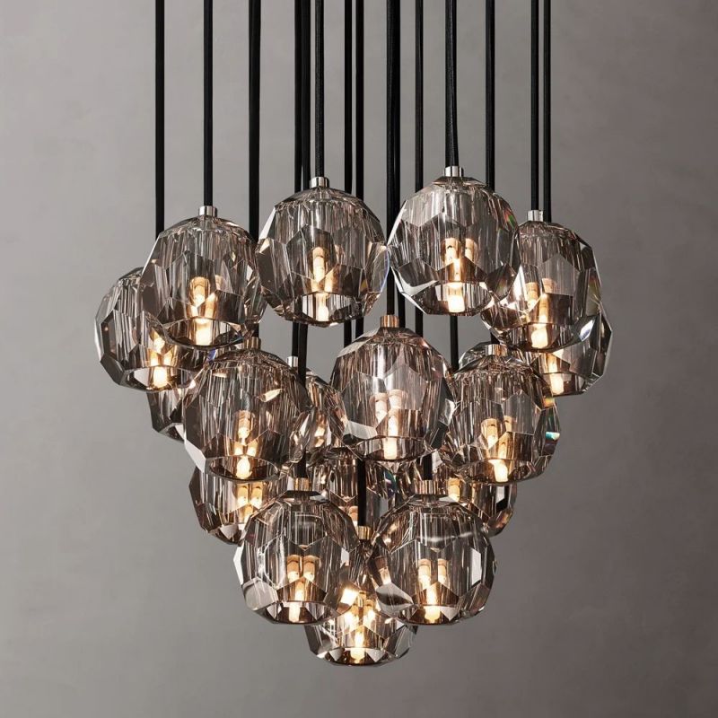 Kristina Series Glass Chandelier 19" Cluster