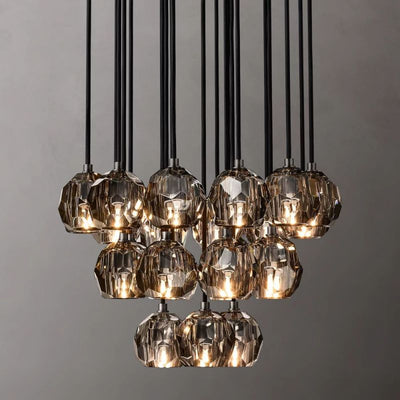 Kristina Series Glass Chandelier 24"Cluster