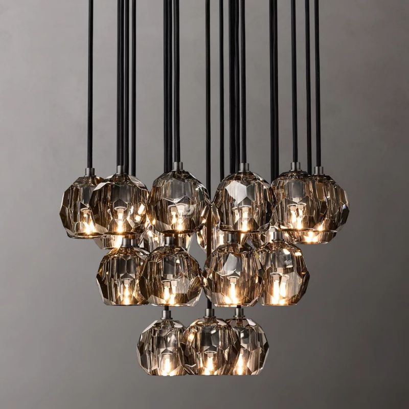 Kristina Series Glass Chandelier 24"Cluster
