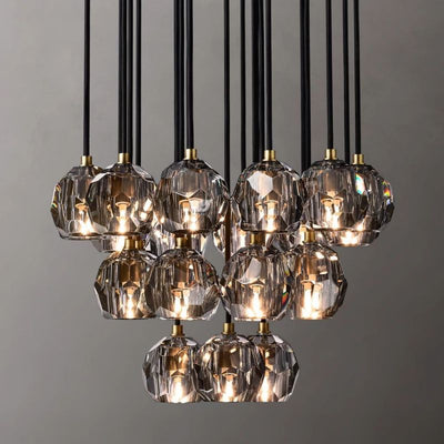 Kristina Series Glass Chandelier 24"Cluster