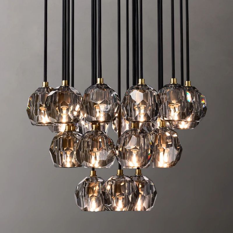 Kristina Series Glass Chandelier 24"Cluster