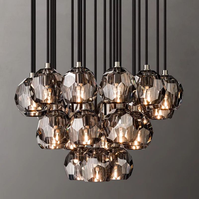 Kristina Series Glass Chandelier 24"Cluster